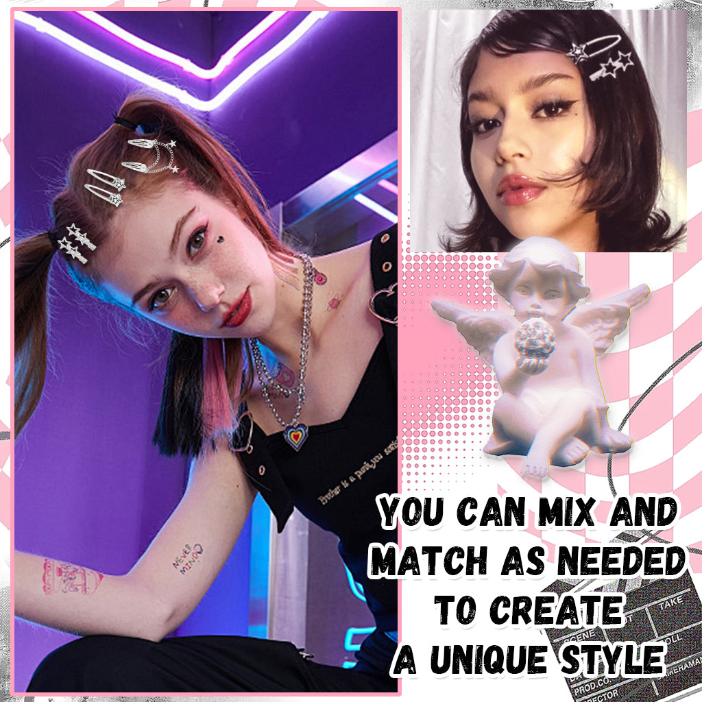 MAYCREATE 10Pcs Girls Hair Pins Y2K Star Hair Pins Set Punk Metal Girls Hair Clips Silver Korean Style Hair Pins Hair Accessories for Girls MAYCREATE 10Pcs Girls Hair Pins Y2K Star Hair Pins Set Punk Metal Girls Hair Clips Silver Korean Style Hair Pins Hair Accessories for Girls